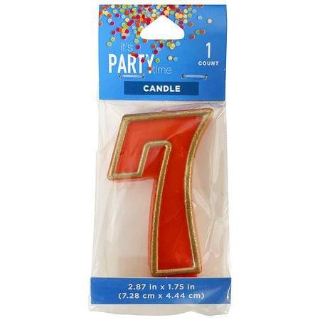 Festive Voice Numeral Candle Gold Accent 7