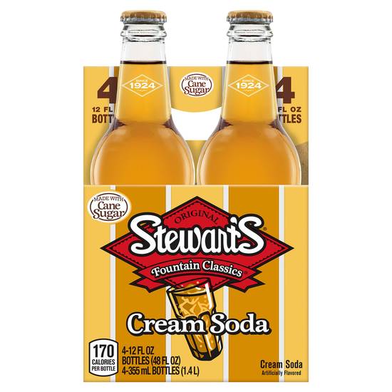 Stewart's Fountain Classics Cream Soda (4 pack, 12 fl oz)