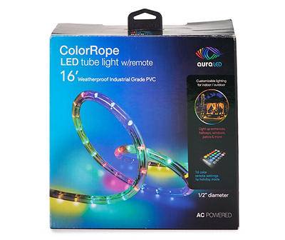 ColorRope Weatherproof LED Tube Light With Remote, (16')