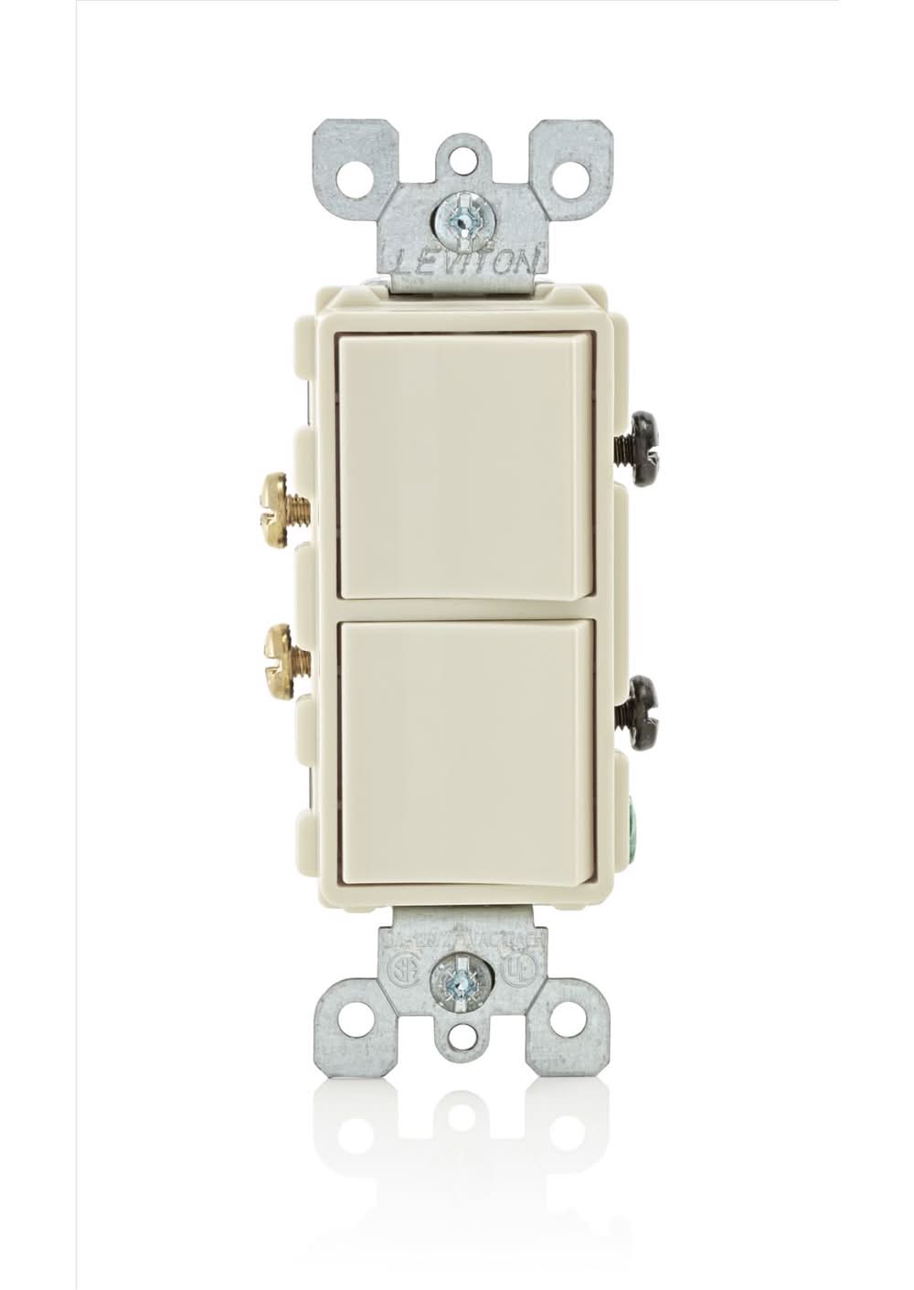 Leviton Decora 15 Amps Single Pole Combination Ac Quiet Switch Light Almond 1 Pk