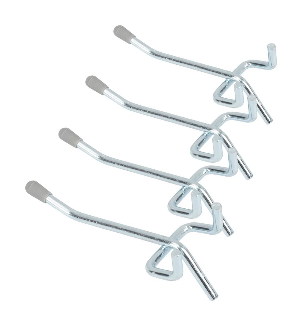 Project Source 4 -Piece Steel Pegboard hook in Silver 2.95-in W x 1.34-in H