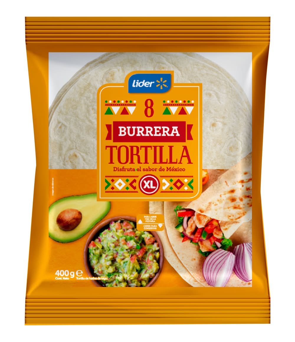 Lider · Tortilla burrera xl (8 un)