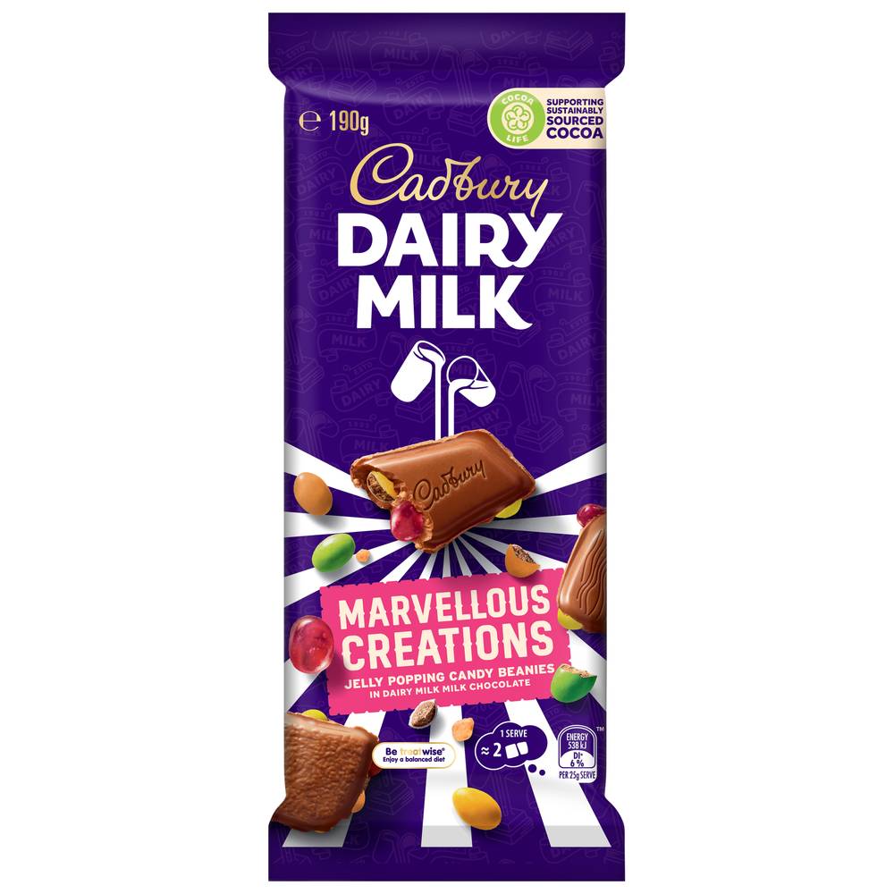 Cadbury Dairy Milk Marvellous Creations Jelly Popping Candy Chocolate (190g)