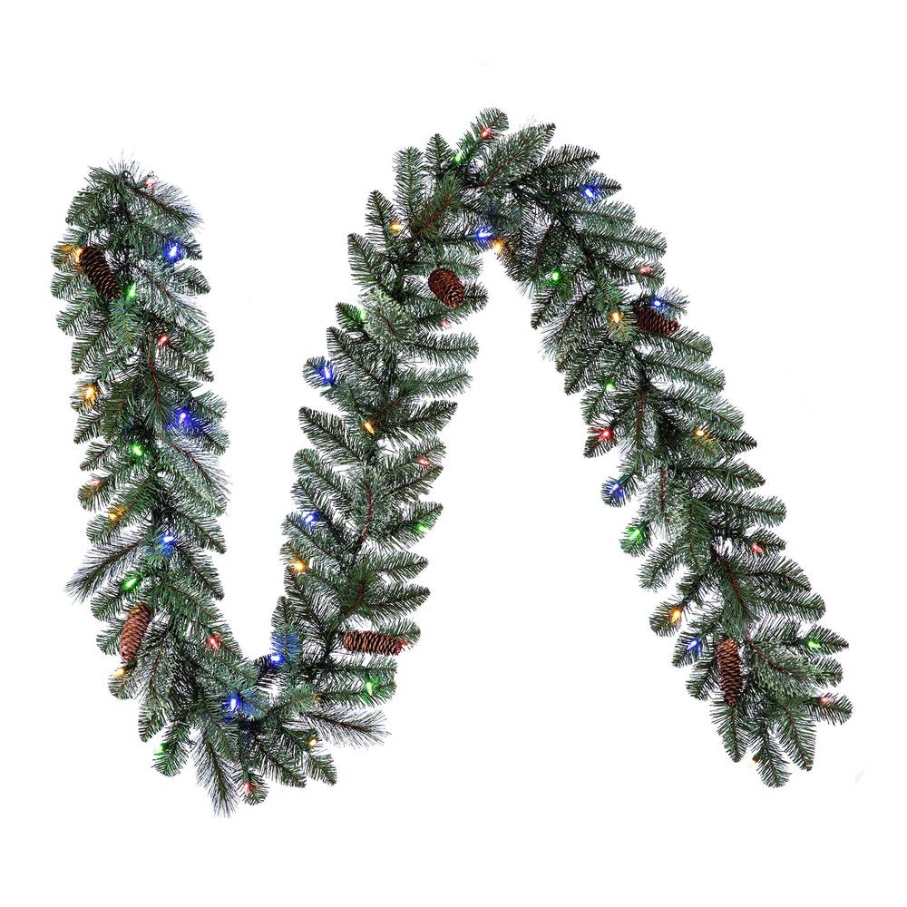 Holiday Living Indoor/Outdoor Pre-lit Battery-operated 9-ft Hayden Pine Artificial Garland with Color Changing LED Lights | GT90M4G66D00