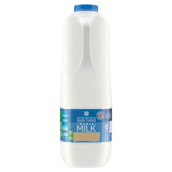 Co-Op British Fresh Whole Milk 2 Pints/1.136L