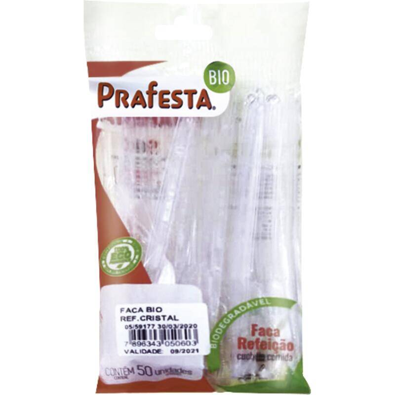 Prafesta faca bio mesa cristal (50 unidades)