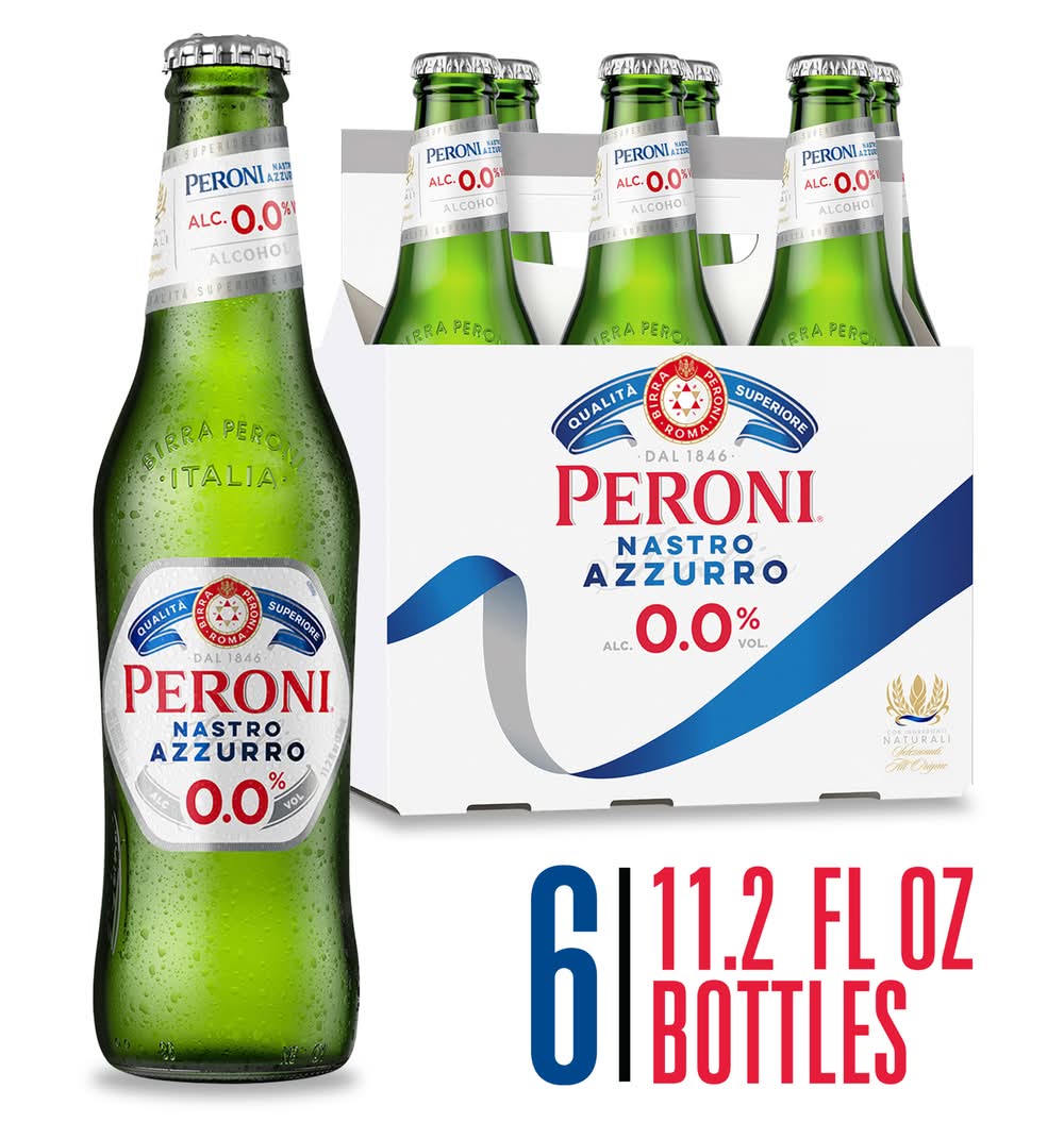 Peroni Nastro Azzurro Non Alcoholic Beer (6 x 11.2 fl oz)