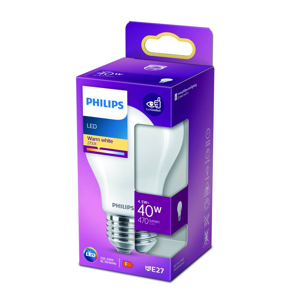 Philips - Ampoule led standard e27 40w blanc chaud dépolie verre