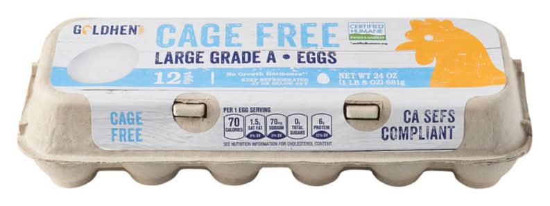 Goldhen Cage Free Grade a Eggs, L (24 oz, 12 ct)