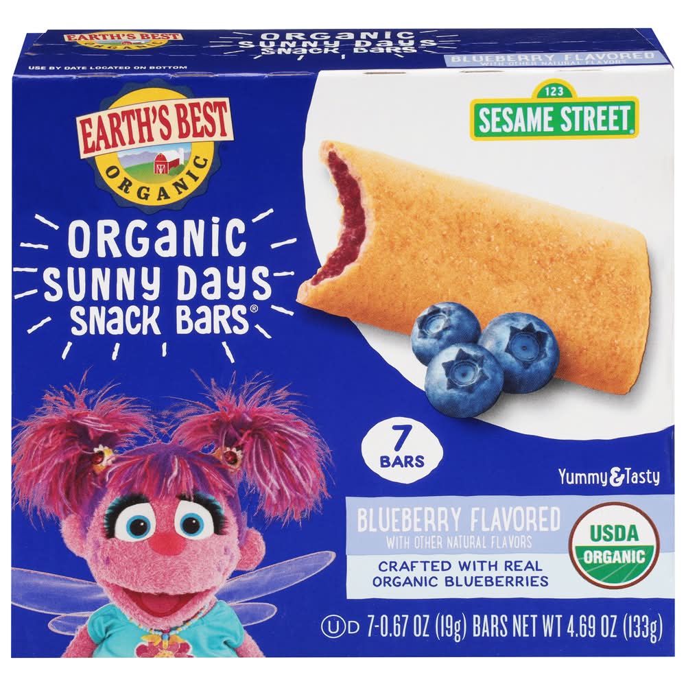 Earth's Best Organic Sesame Street Flavored Snack Bars, Blueberry (4.69 oz, 7 ct)
