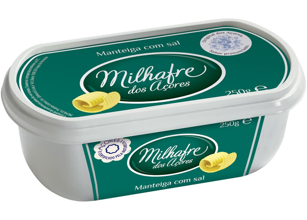 Milhafre  - Manteiga com sal, embalagem de 250g