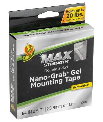 Duck Max Strength Nano-Grab Gel Mounting Tape, 23.8x1.5 mm