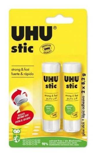 UHU Glue Stick Carded 8.5g 2 pack (396119)