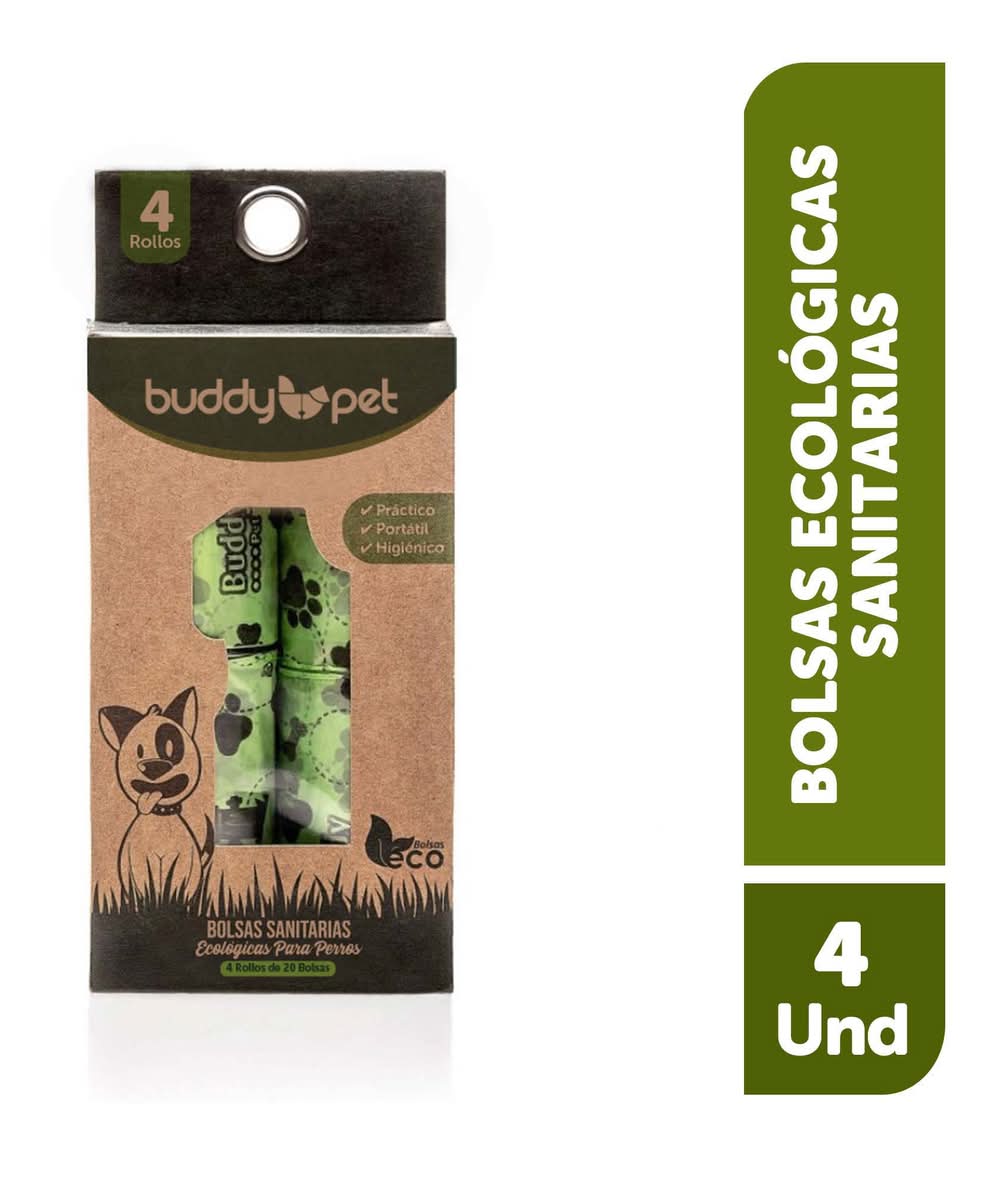 Buddy Pet · Bolsas sanitarias ecológicas (4 un)