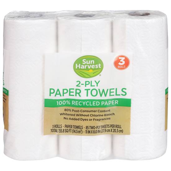 Sun Harvest 2-ply Paper Towels Rolls (3 ct)