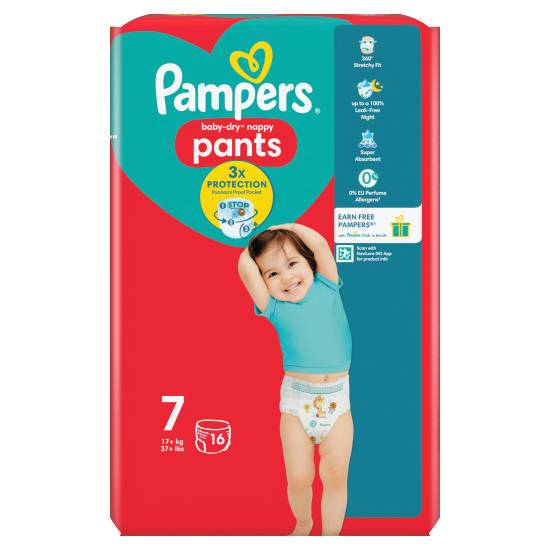 Pampers Baby-Dry Nappy Pants (16 pack) (size 7)