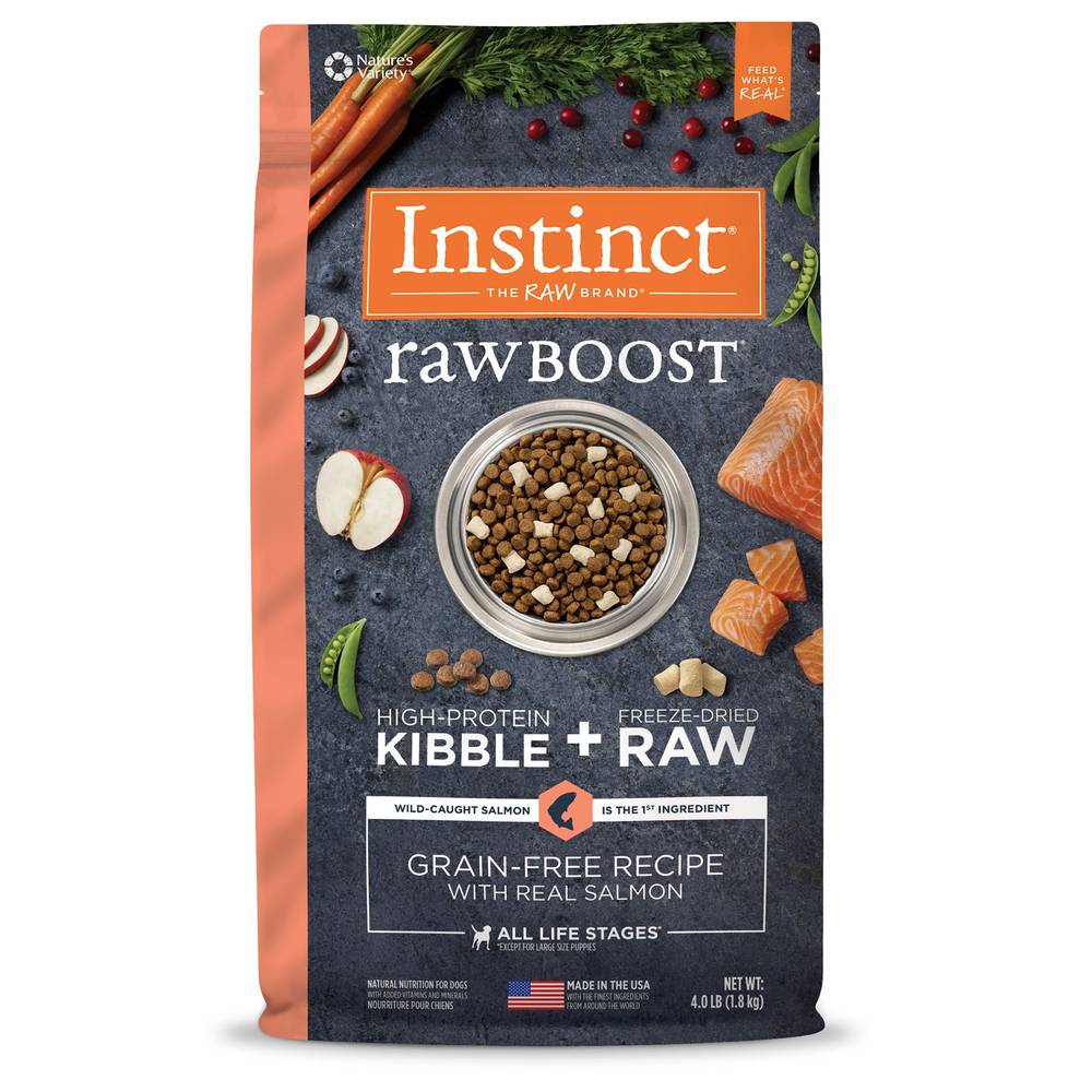 INSTINCT Raw Boost All Life Stage Dry Dog Food, Salmon (4 lbs)