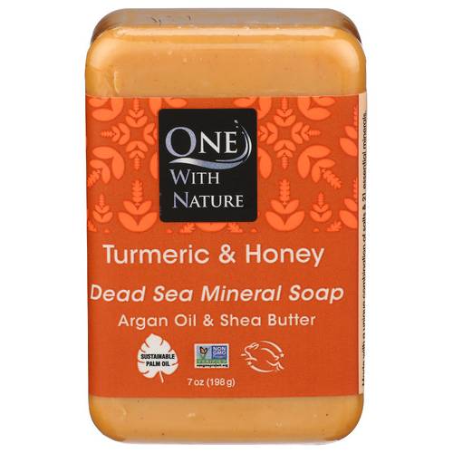 One With Nature Dead Sea Mineral Soap Bar (Turmeric-Honey)