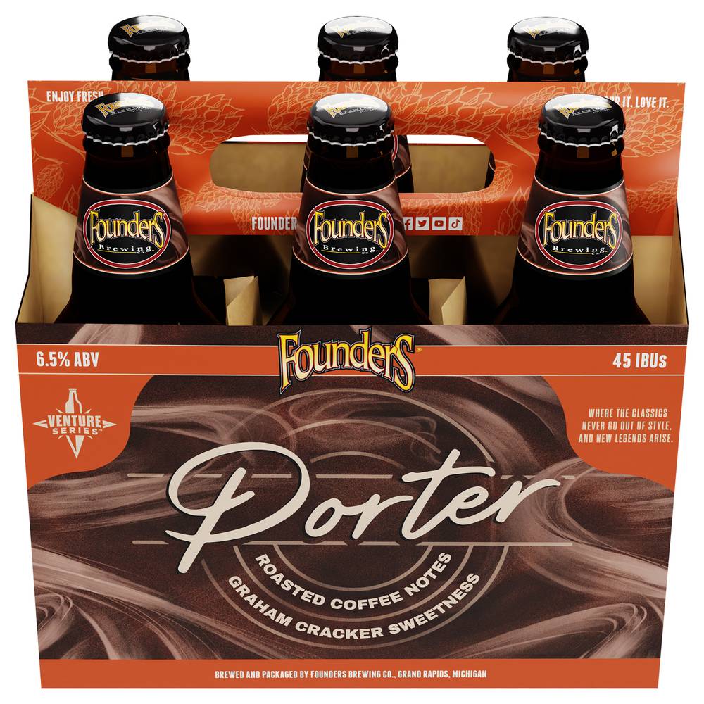 Founders Dark Rich & Sexy Michigan Porter Beer (6 x 12 fl oz)