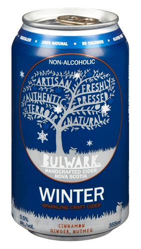 Bulwark Non Alcohol Winter Sparkling Craft Cider, Assorted (355 ml)