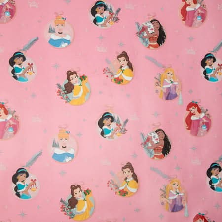 Licensed Christmas Gift Wrap Princess