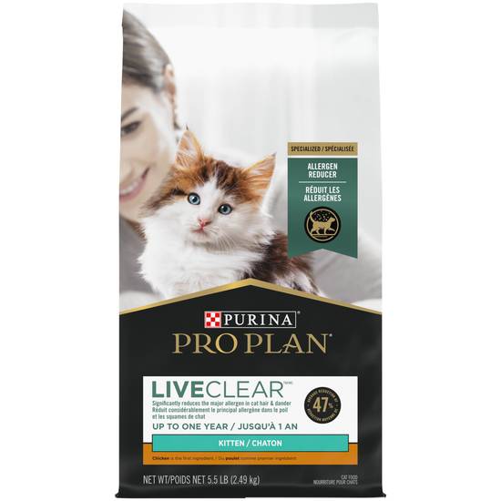 Purina Pro Plan Liveclear Dry Cat Food For Kittens Chicken & Rice Formula