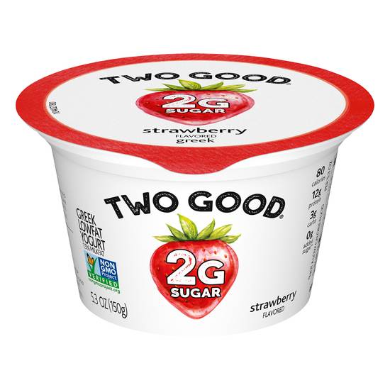 Two Good Strawberry Flavored Greek Low Fat Yogurt