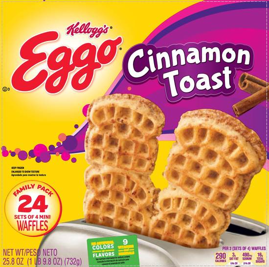 Eggo Kellogg's Family pack Cinnamon Toast Mini Waffles (24 ct)