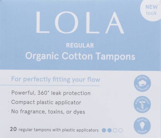 Lola Regular Organic Cotton Tampons (20 ct)