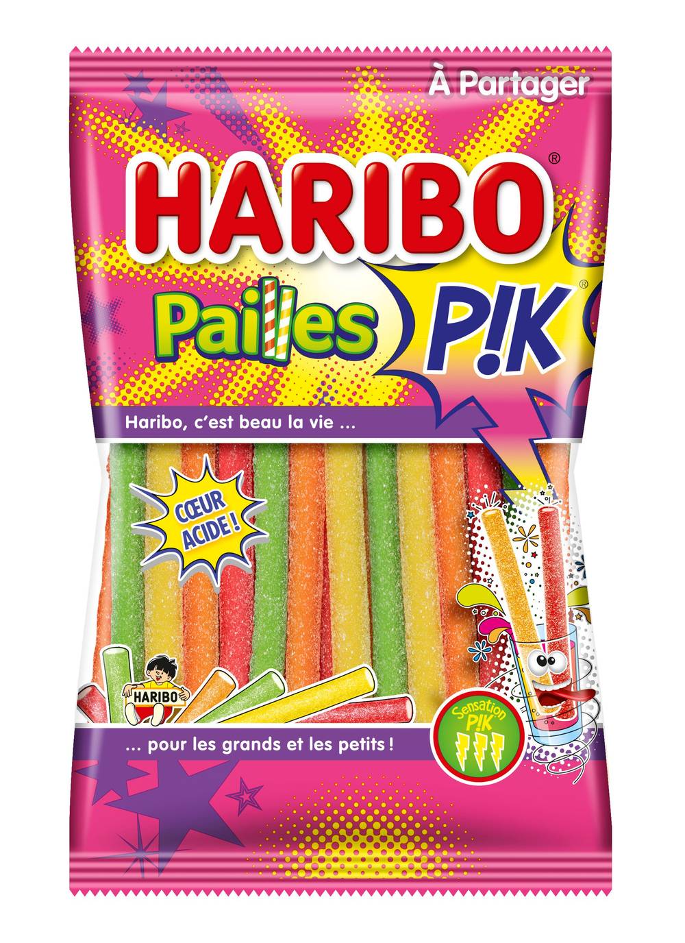 Haribo - Pailles pik acidulés