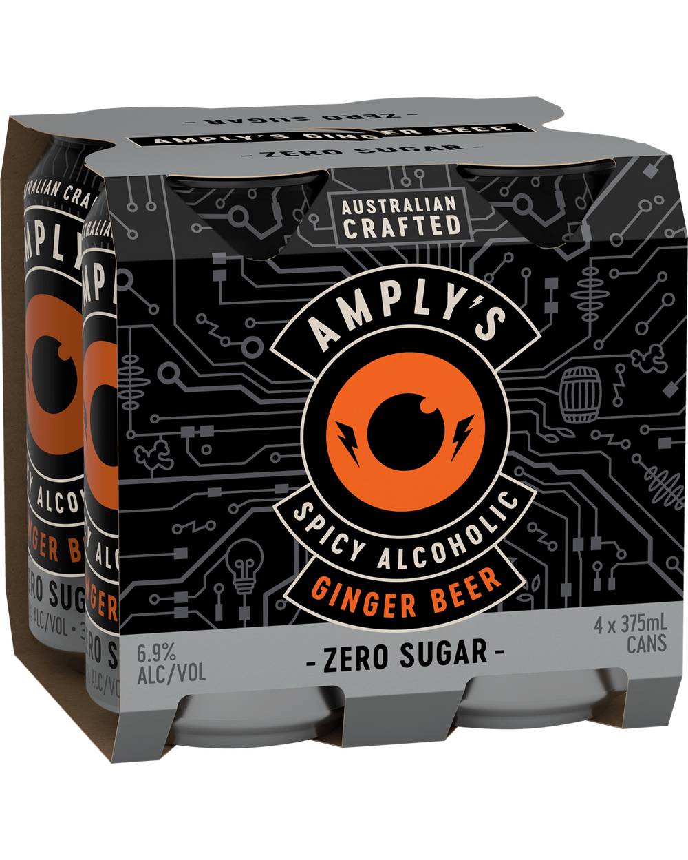 Amplys Ginger Beer Zer Can (4 Pack, 375mL)