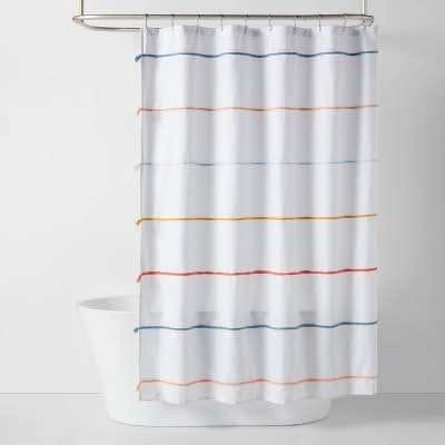 Pillowfort Multi Striped With Tassels Kids Shower Curtain