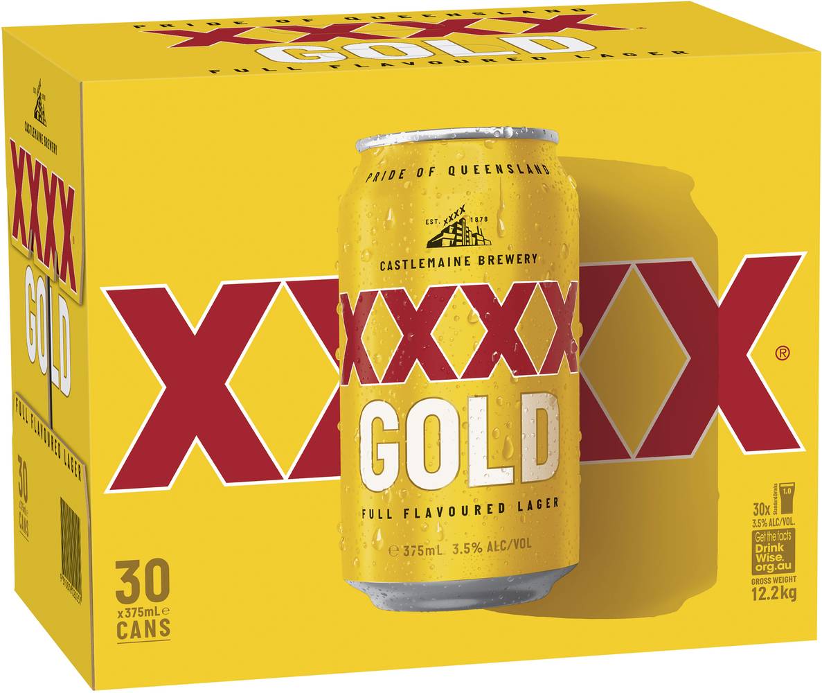 XXXX Gold Block Can 375mL X 30 pack