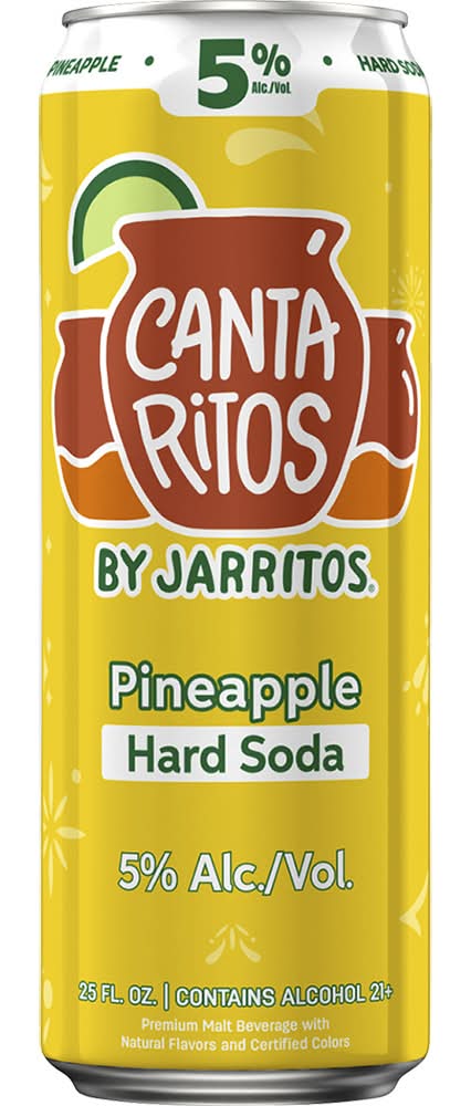 Cantaritos Hard Soda, Pineapple (25 fl oz)