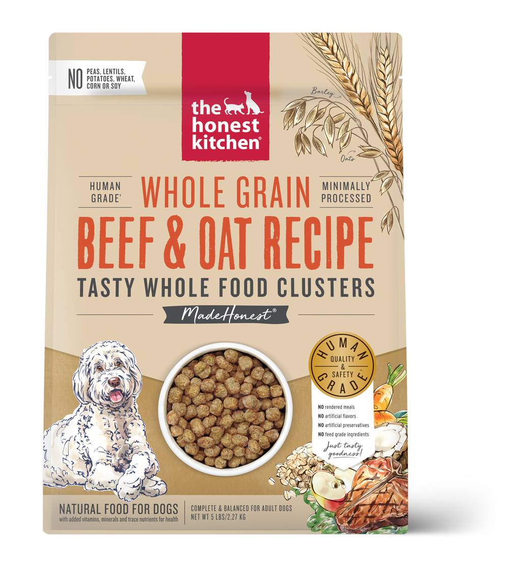 The Honest Kitchen Whole Grain Dry Dog Food, Beef Oat (5 lbs)