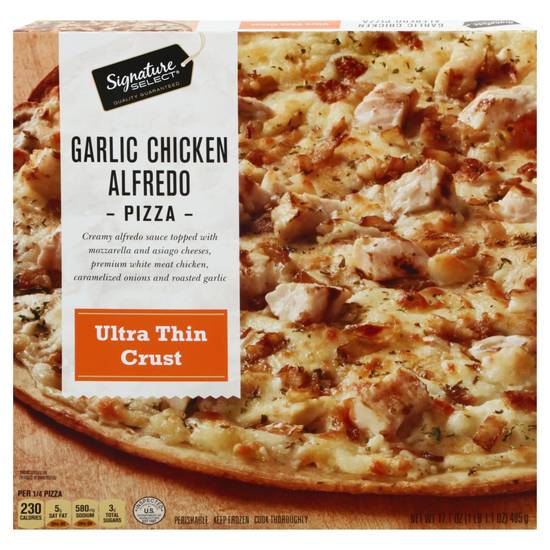 Signature Select Ultra Thin Crust Garlic Chicken Alfredo Pizza (17.1 oz)