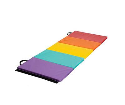 Rainbow 5-Panel Folding Gymnastics Tumbling Mat