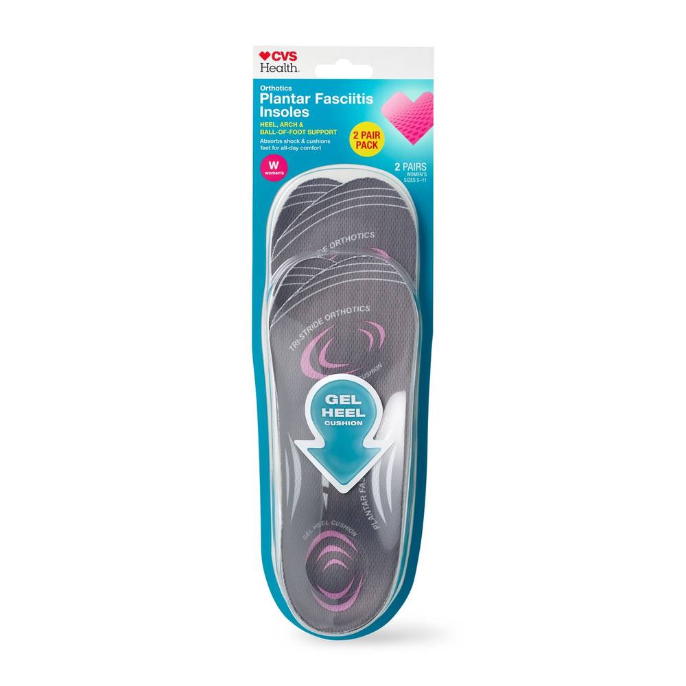 Cvs Health Women'S Plantar Fasciitis Orthotics, Sizes 5-11, 2 Pairs