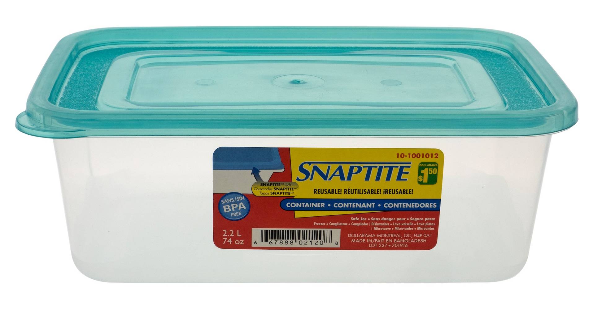 SnapTite Plastic Food Storage Container 10-1001012