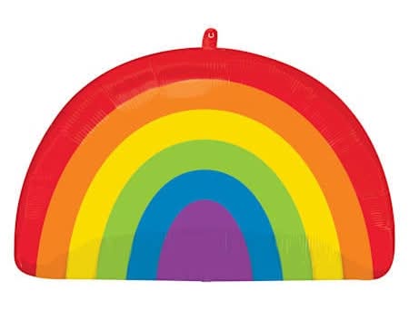INFLATED Rainbow Shaped Balloon 25in