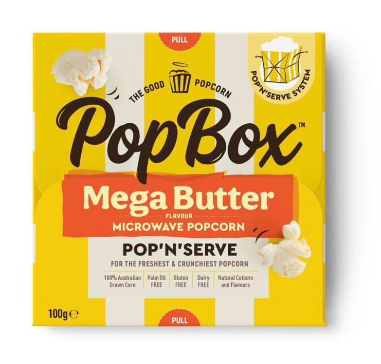 Pop Box Freshest & Crunchiest Microwave Popcorn, Mega Butter (100g)