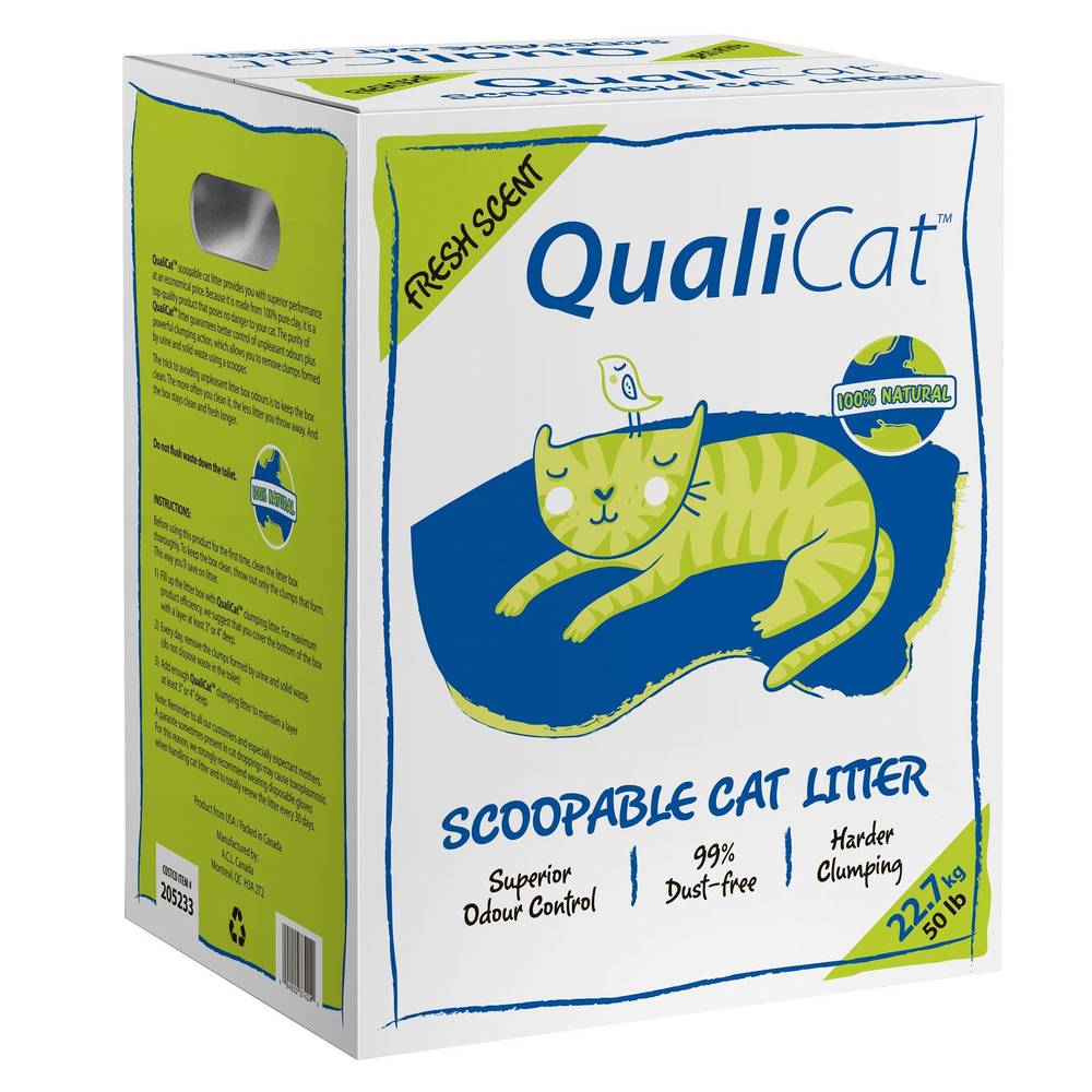 Qualicat Scoopable Cat Litter, 22.7 Kg (50 Lb)