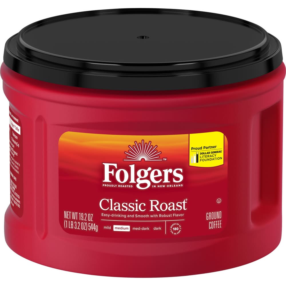 Folgers Classic Roast Medium Ground Coffee (19.2 oz)