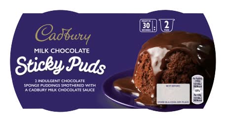 Cadbury Milk Chocolate Sticky Puds (2 pack)