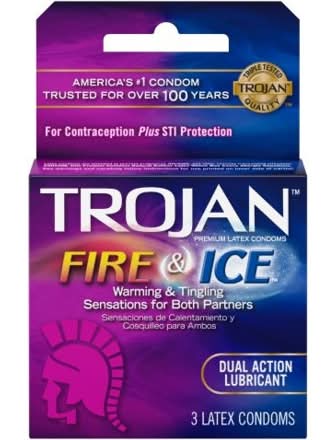Trojan Fire & Ice Dual Action Lubricated Condoms 3 CT
