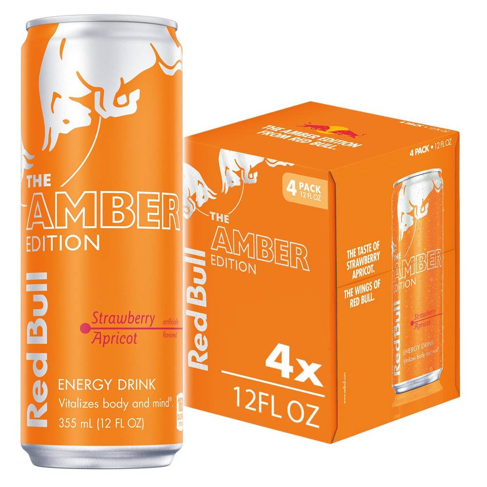 Red Bull The Amber Edition Strawberry Apricot Energy Drink (4 x 12 fl oz)
