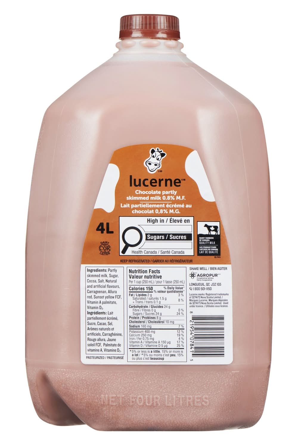 Lucerne 0.8% Skimmed Milk, Chocolate (4 L)