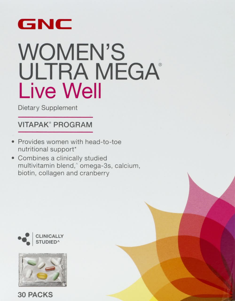 GNC Women's Ultra Mega Live Well Vitapak Program Supplement (6.4 oz)