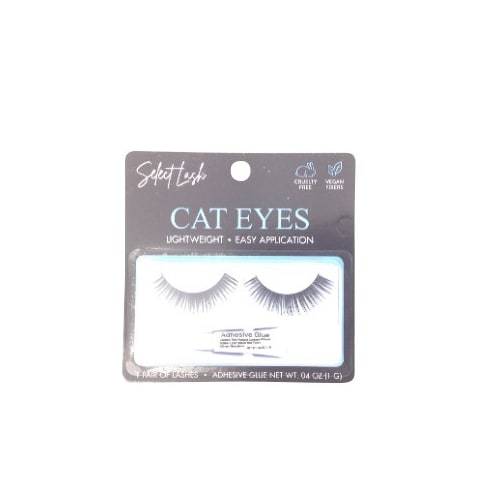 Select Lash Cat Eyes Black Eyelashes With Adhesive Glue