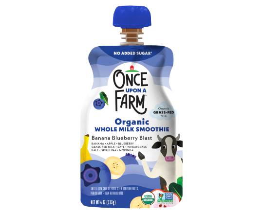 Once Upon a Farm Organic Whole Milk Smoothie, Banana Blueberry (4 oz)